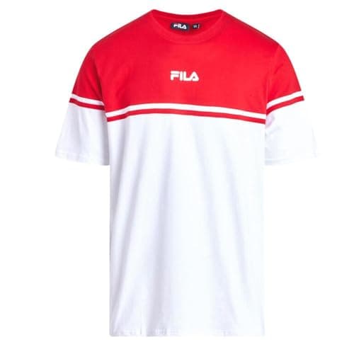 Image of FILA T-Shirt White/Red Man Print, Red, XL