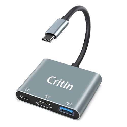 Image of 3 in 1 USB C to HD Multiport Adapter with 100W PD Fast Charging & USB 3.0 Port, Type-C to HD 4K Converter Compatible with iPhone 15/16 Series, iPad Pro, MacBook Pro/Air, Dell, HP etc