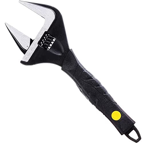 Image of Sharp-tec 12 inch Adjustable Spanner, 60mm Wide Jaw Opening Adjustable Wrench, 300mm Plumbing Tools Set for Plumbers, Black