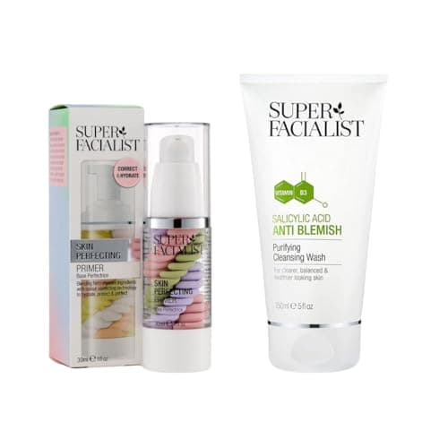 Image of Super Facialist Salicylic Acid Anti-Blemish Purifying Cleansing Wash, 150ml and Skin Perfecting Primer, 30ml