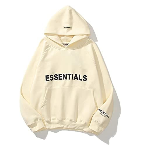 Image of Cololuck Unisex Oversized Fleece Hoodie, 3D Letter Print Streetwear Pullover, Heavyweight Cotton Blend Hooded Sweatshirt, Y2K Hip Hop Baggy Style for Men Women Beige