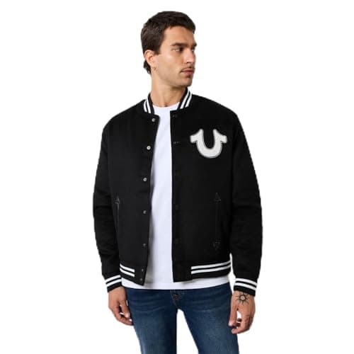 Image of True Religion Mens Horseshoe Bomber Jacket Black L