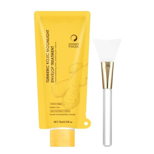 Image of Turmeric Collagen Overnight Peel-Off Mask - Kojic Acid & Vitamin C Face Mask for Glowing Skin, Blackhead Remover, Pore Minimizer, Vegan Night Treatment