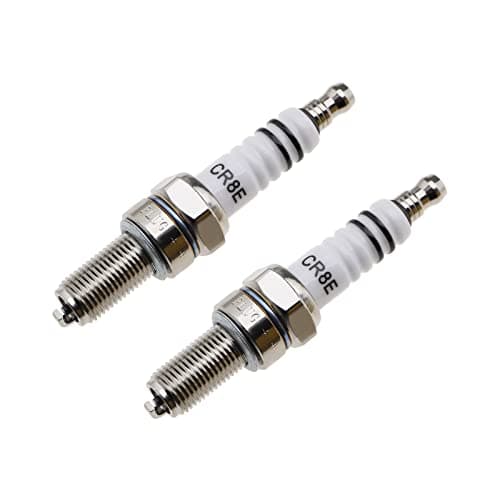 Image of Lord of the Tools 2pcs CR8E/CR9E Spark Plugs - Motorcycle Spark Plug Replacement - 10mm Thread - Improved Fuel Efficiency for RG94C (CR8E/CR9E Random Delivery)