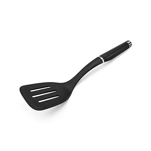 Image of KitchenAid KO002OHOBA Gourmet Nylon Slotted Turner, Plastic, Matte Black