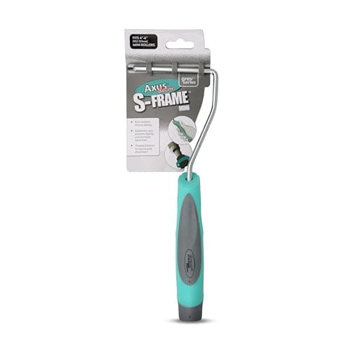 Image of Axus Decor S-Frame Mini (Grey Series) Paint Roller Handle For painting, Ergonomic Grip & 6mm Chrome Plated Rod, Ideal for Trims & Tight Spaces, For Professional & DIY Projects - 4-6"/125-150mm