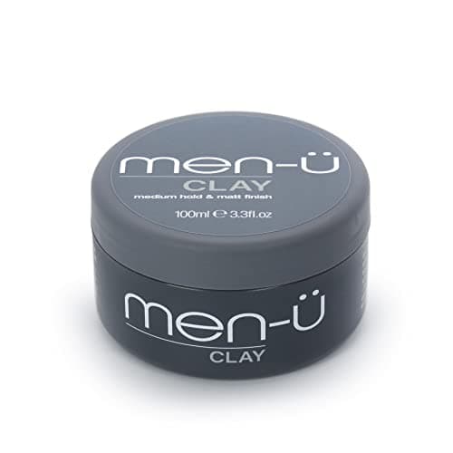 Image of men-u hair CLAY 100ml, mens hair products – Great for matt, choppy and dishevelled styles. SIGNATURE WATERMELON FRAGRANCE - Mens hair wax w/medium hold & matt finish. Single walled 100ml styling puck