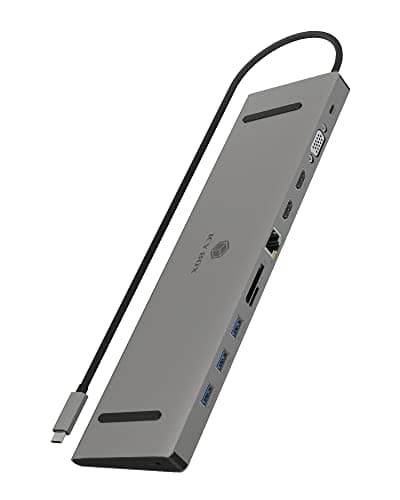 Image of ICY BOX USB-C Docking Station (11-in-1) Triple Monitor 2 HDMI and 1 VGA , Laptop Docking Station with Dual HDMI + VGA (6 USB Ports, Gigabit Ethernet, DisplayLink), IB-DK2106-C