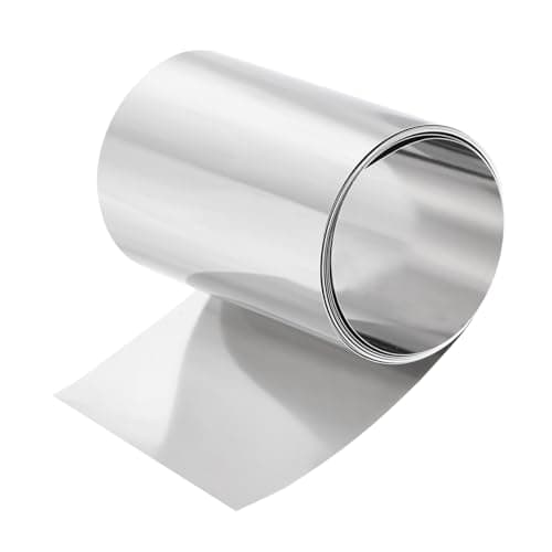 Image of sourcing map 301 Stainless Steel Foil Roll, 0.05mm x 50mm x 1m High Elasticity Stainless Steel Narrow Foil Strip Roll Metal Plate Sheet for DIY Crafts Machinery Industry Welding Shim, Silver