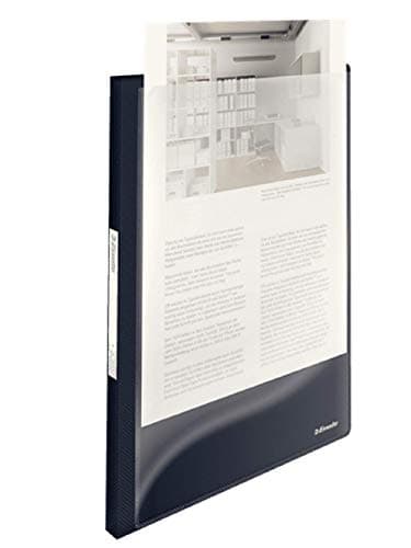Image of Esselte A4 Panorama Display Book, 20 Pockets, 40 Sheet Capacity, Transparent Pockets, Front Viewing Sheet, VIVIDA Black, VIVIDA Range, 624010