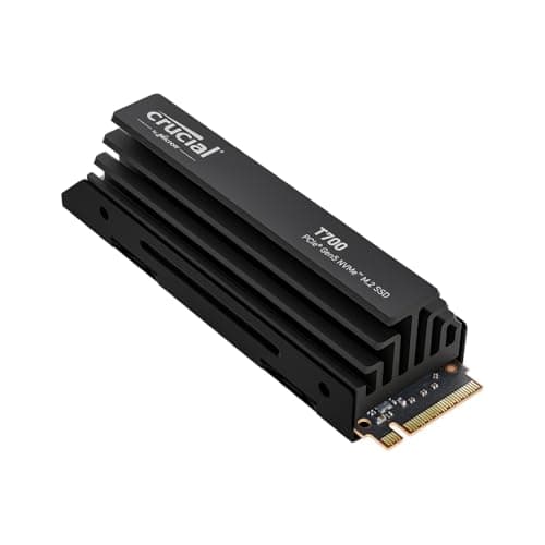 Image of Crucial T700 2TB SSD PCIe Gen5 NVMe M.2 Internal Gaming SSD with Premium Heatsink, Up to 12,400MB/s, Microsoft DirectStorage, PCIe 4.0 Backwards Compatible, Solid State Drive - CT2000T700SSD5