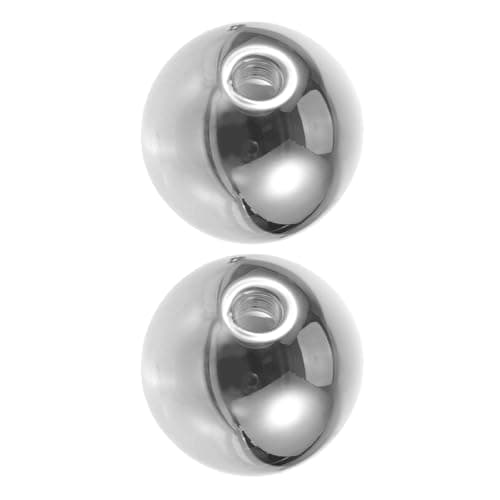 Image of IWOWHERO 2pcs Electroplated Smoky Grey Glass Globe Lamp Shades G9 Threaded Pendant Replacement Globes for Dining Room and Festival Lighting Decor