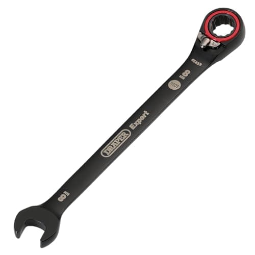Image of Draper 03898 Expert HI-TORQ Metric Reversible Ratchet Combination Spanner, 8mm, Black