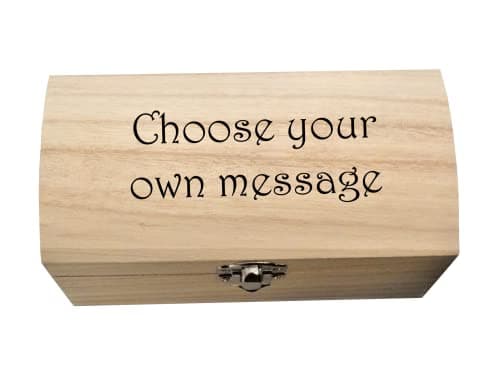 Image of Personalised Wooden Keepsake Box Gift Any Name Or Message, Pirate Treasure Chest Trinkets Collectibles Memory Box