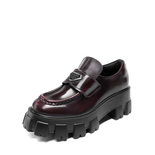 Image of DREAM PAIRS Women's Chunky Loafers Platform Comfortable Slip-On Dressy Business Casual Fashion Outfit Loafer Shoes,Size 5.5,Burgundy,SDLS2411W