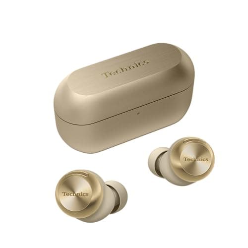 Image of Technics EAH-AZ100E-N Wireless Earbuds with Noise Cancelling, Multipoint Bluetooth, Voice Focus AI, Comfortable In-Ear Headphones, Gold