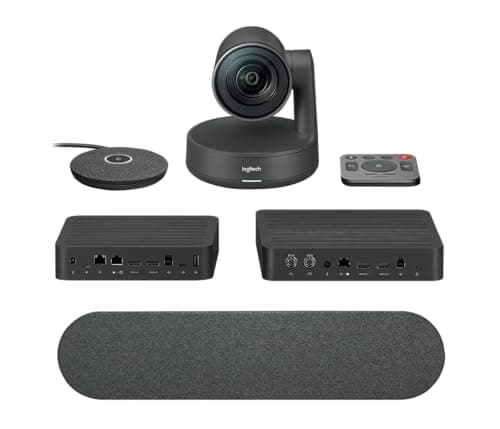 Image of Logitech Rally Camera Kit - 4K UHD Video Conference System, Display & Table Hub, Speaker, Mic Pod, Remote Control, Power Supplies & Cables (Renewed)