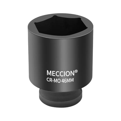 Image of Meccion 3/4 Inch Drive Impact Socket 46mm Heavy Duty Cr-Mo 6 Point Deep Socket, 80mm Length