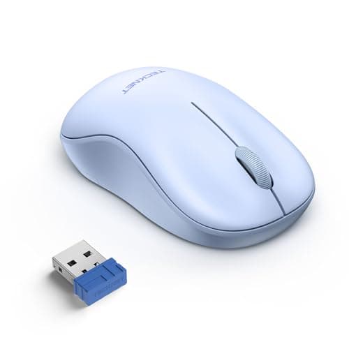 Image of TECKNET Silent Wireless Mouse for Laptop, 2.4GHz Portable Computer Mouse Wireless with USB Mini Receiver, 18-Month Battery Life, 5-Level Adjustable 3200 DPI, Ambidextrous Design for PC, Mac, Laptop