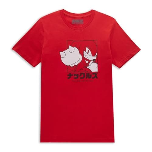 Image of Sonic The Hedgehog Knuckles Katakana Men's T-Shirt - Red L