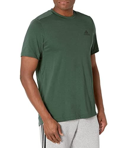 Image of Adidas Men's Aeroready Designed 2 Move Feelready Sport Tee T-Shirt (Short Sleeve), Green Oxide/Black, Medium