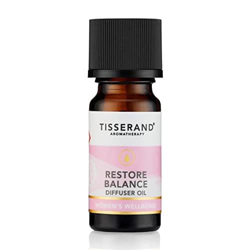 Image of Tisserand - Restore Balance Diffuser Oil Perimenopause, Menopause and Menstruation Support for Women Rose, Clary Sage and Geranium 100 Percent Natural Essential Oils - 9ml