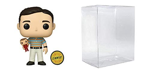 Image of Andy Stitzer Holding Steve Austin Chase Edition Pop #1064 Pop Movies 40 Year Old Virgin Vinyl Figure (Bundled with EcoTek Protector to Protect Display Box)