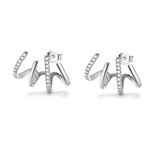 Image of S925 Sterling Silver Claw Earrings Claw Cuff Earring for Ladies Earring That Look Like Multiple Piercings Gold Silver ear Crawler Earrings