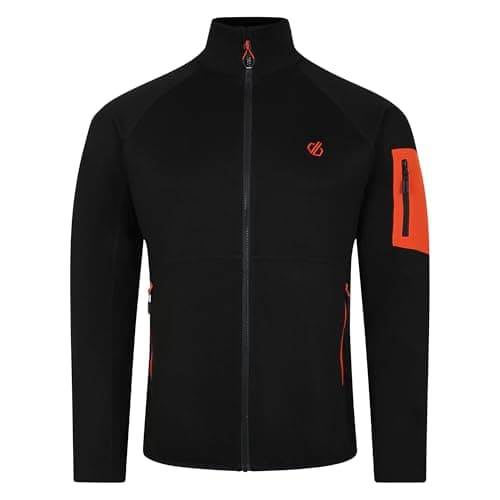 Image of Dare 2b Allusion Core Str core stretch full zip fleece. Featuring recycled materials and Ilus Core fabric. Suitable for walking and hiking. Black