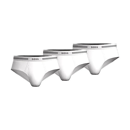 Image of BOSS Men's 3 Pack Pure Cotton Briefs, White, S