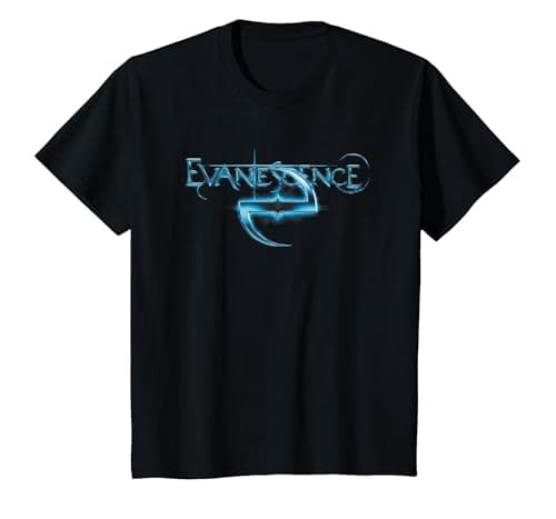 Image of Evanescence Blue Glow Logo T-Shirt, Youth, Black, X-Small