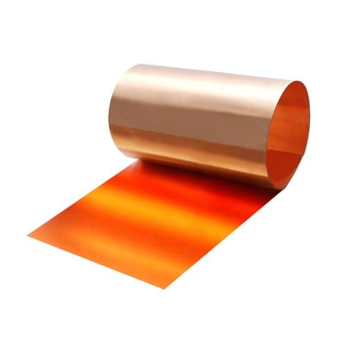 Image of 99.9% Pure Copper Sheet Metal Roll, Copper Foil Strip 1000mm x 200mm x 0.2mm for Roofing Repairs, DIY Crafts, Jewellery Making, Welding