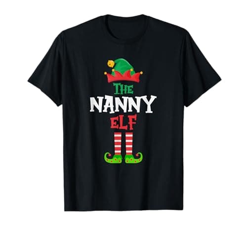 Image of The Nanny Elf - Funny Matching Family Group Christmas T-Shirt