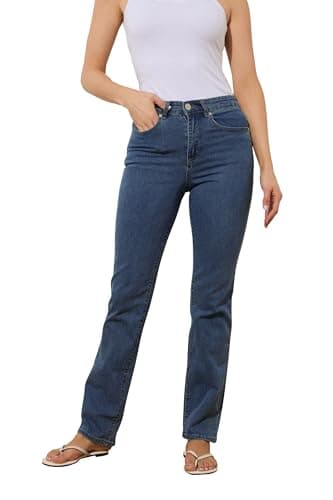 Image of Long Tall Sally - LTS Tall Dark Stretch Straight Leg Jeans - Women's Blue