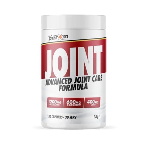Image of Per4m Advanced Joint Care Formula | 1200mg Glucosamine, 600mg Chrondroitin, 400mg Cissus & VIT C | Joint Support & Mobility | 1 Month Supply | 120 Capsules