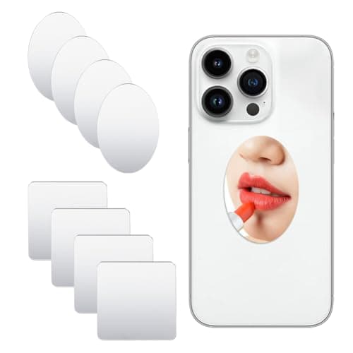 Image of DELORIGIN 8Pcs Mirror Decal for Phone Acrylic Adhesive Mirror Stick on Phone Case Back Oval Square Smartphone Charm Stickers Make up Mirrors for Cellphone Cases Back Accessories