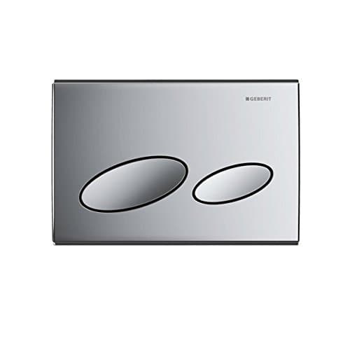 Image of Geberit actuating Plate Kappa20 Plate for Dual Flush from top/Front for UP200; Color: High-Gloss Chrome-Plated