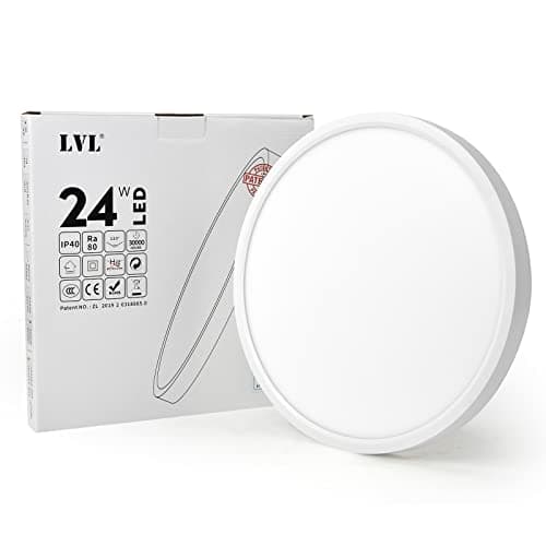 Image of LVL LED Round Ceiling Light, 24W 30cm, CCT 3 Lighting Colors, Modern Flush Ceiling Lights for Hallway, Corridor, Kitchen, Bedroom, Utility Room, Office (White, Φ30cm-24W)