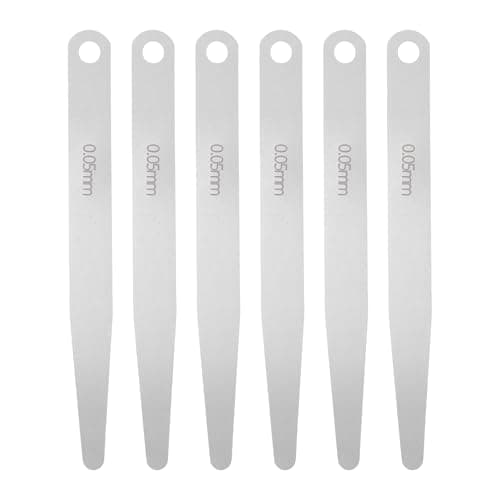 Image of sourcing map 6pcs Metric Thickness Feeler Gauge 0.05mm Single Blade Oval Feeler Gauge 304 Stainless Steel Gap Measuring Tool for Repair Valve Guitar Spark Plug