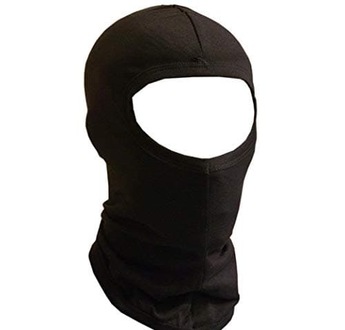 Image of Jasmine Silk Pure Silk Black Balaclava Thermal Under Helmet Protection Mask Ski Cycle Motorcycle Bike - Black