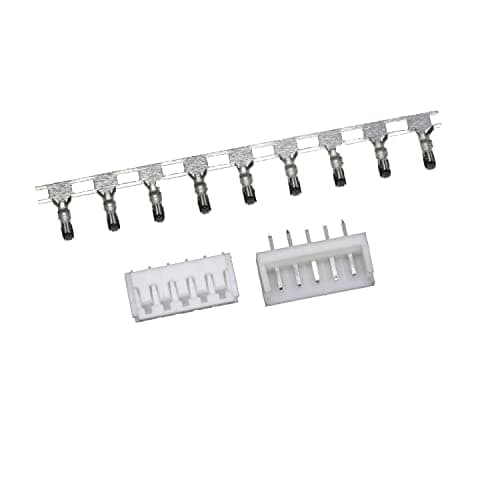 Image of EH 2.5mm 5-pin Board-to-Wire Crimp Connector Plug + PCB Socket + Crimps, Pack of 50 Compatible With JST EH