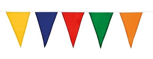 Image of Boland 75361 – Bunting Multi-Coloured Length 10 m Multi-Coloured Rainbow Flag Polyester Garland Hanging Decoration Carnival Theme Party Birthday Nursery