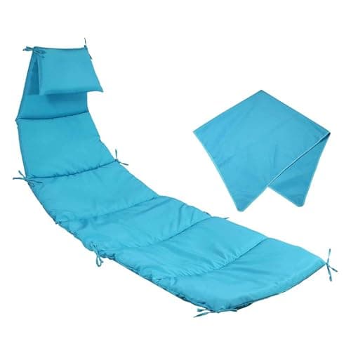 Image of Outdoor Hanging Hammock Chair with Comfortable Fabric Cushion and Upgraded Umbrella for Relaxation in Garden or Patio