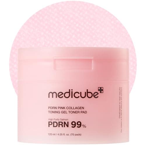 Image of medicube Salmon DNA PDRN Pink Collagen Jelly Pad | Korean Gel Toner Pads with Niacinamide, Madecassoside, Retinol | Soothing, Radiance & Uneven Skin Tone | Korean Skin Care | 70Pads