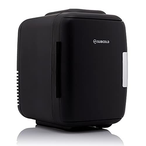 Image of Subcold Classic4 Mini Fridge - Cooler & Warmer | 4 Litre/6 Cans | AC+USB | Portable Small Fridge for Skincare, Bedroom, Dorm, Car, Travel (Black)