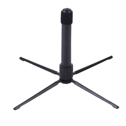 Image of Alnicov Portable Metal Folding Flute Stand Clarinet Rest Stand Black Compact and Lightweight with Detachable Base and Felt Pad for Instrument Protection