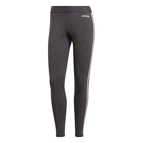 Image of Adidas Women Essentials 3-Stripes Tights - Dark Grey Heather/True Pink, X-Small