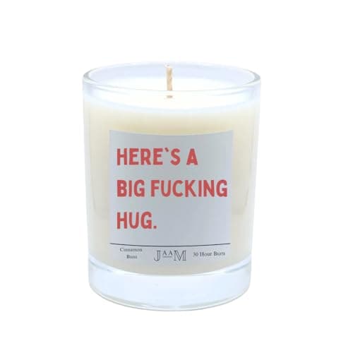 Image of Sending Hugs Candle Gift Set with Matches - 200ml Soy Wax Scented Candle for Friend Family Sending Love - Big Fucking Hugs (Pina Colada)