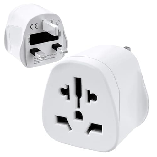 Image of Jsdoin European to UK Plug Adaptor Universal Travel Adaptor With 10A Fuse UK Safety Standards | Accepts US, Europe, Australia,US to UK Travel Plug Adapter (1 Pack)