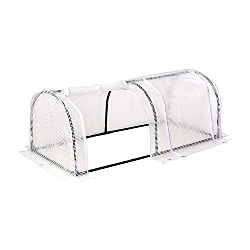 Image of GardenKraft Polytunnel Greenhouses / 2, 3 or 4 Sections / Sturdy Steel Frame & Plastic Mesh Cover / Easy Access Roll Up Zipper Doors (2 Section)